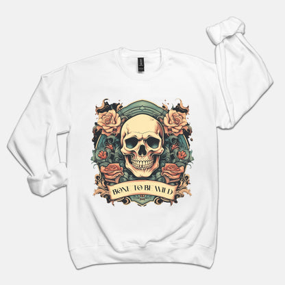 Bone to Be Wild Skeleton Crew Neck Sweatshirt