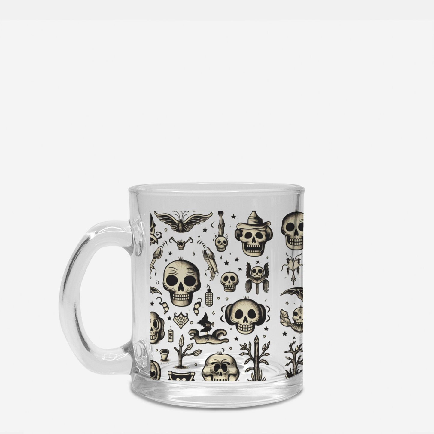Halloween Skeleton Clear Glass Mug