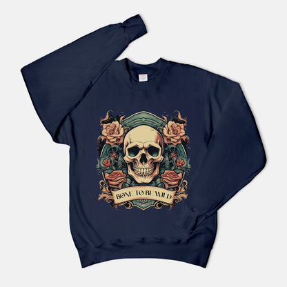 Bone to Be Wild Skeleton Crew Neck Sweatshirt